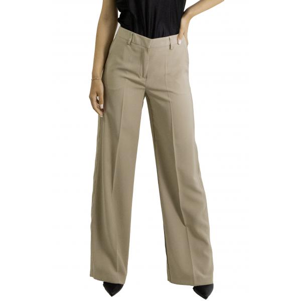 Pantalone in viscosa con bottone palazzo Options 